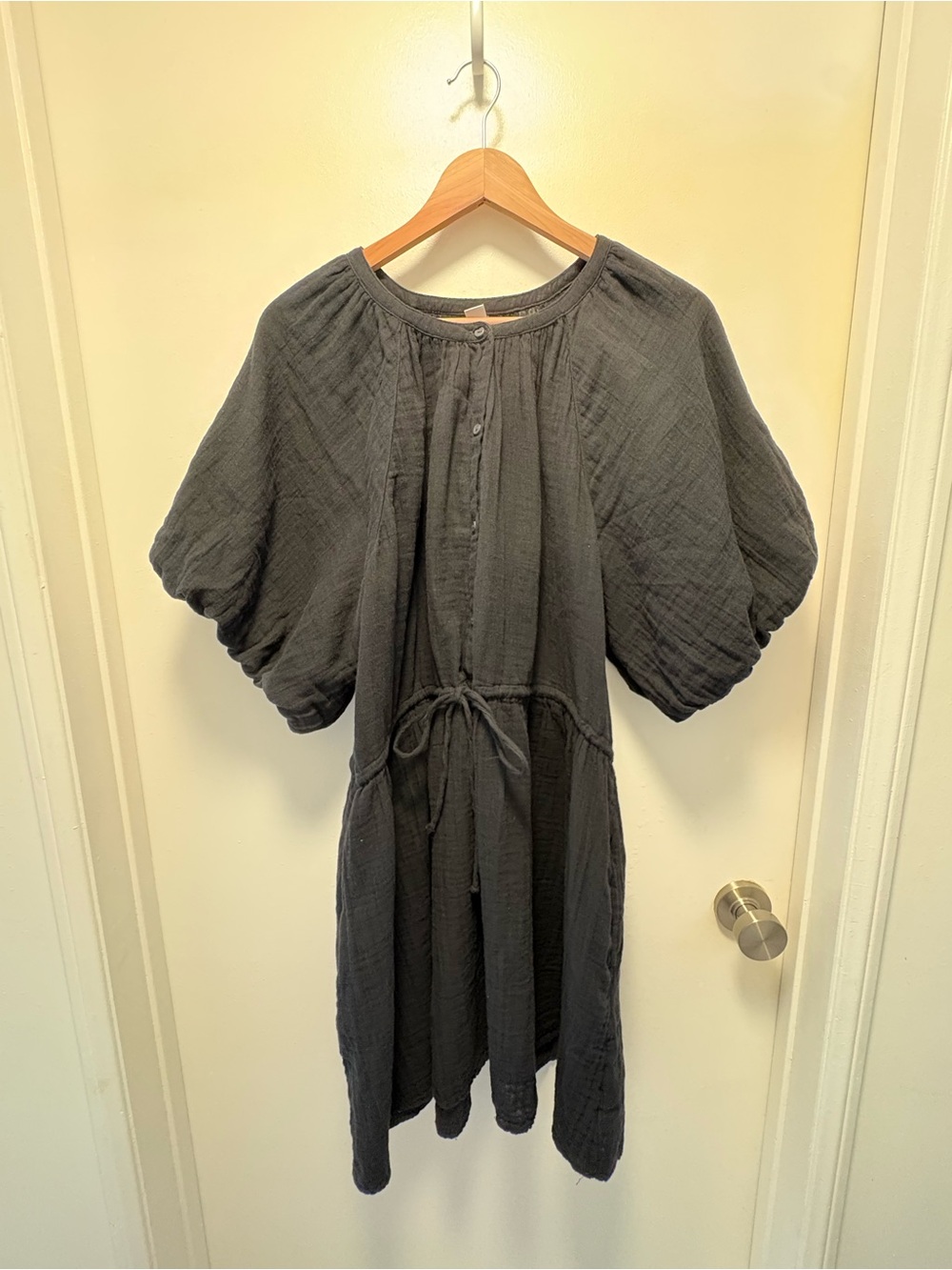 Old Navy Lightweight Puff Sleeve Tie Waist Midi Dress (XL)